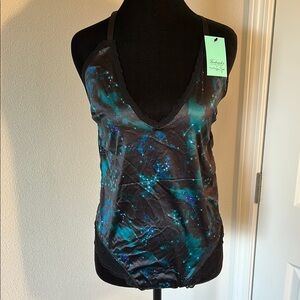 Frederick's of Hollywood Black and Blue Ruched Teddy